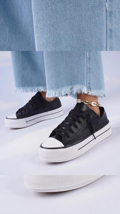 ZAPATILLAS SANSA HIGH CUERO BLACK en internet