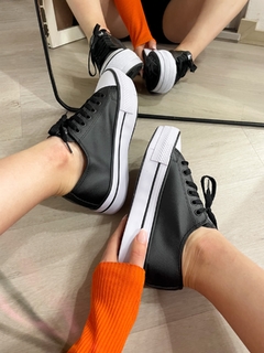 ZAPATILLAS SANSA HIGH CUERO BLACK - comprar online