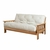 Futon Nova x1.90 c/ colchon de resortes Eco Cuero Color Roble (IM)