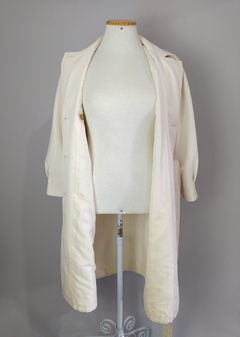 Sobretudo trench coat com cinto e manga pregas vintage (G/ 46) - comprar online
