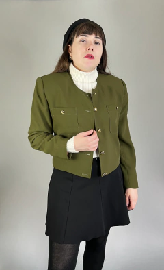Casaco sem gola lã grife Japonesa COMME ÇA (M/ 42)