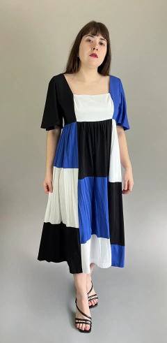 Vestido patchwork camadas ombro a ombro grife ANIMALE (M/ 40)