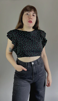 Blusa poas amarração costas nova com tag IODICE (P)