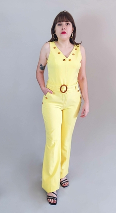 Conjunto calça flare com cinto e blusa grife Practory (38/ 40)