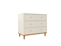 Cômoda Joy com 3 Gavetas Acabamento Madeira