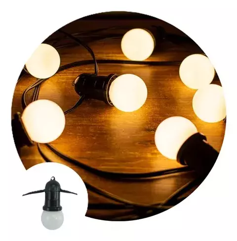 GUIRNALDA DE LUCES - LARGO 10 METROS 10 FOCOS LED LUZ CALIDA O FRIA - comprar online