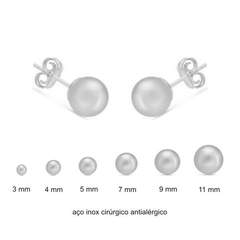 pinos base de brincos aço inox para trio de brincos bolinha 4 mm - comprar online