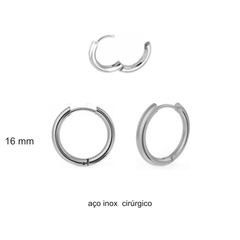 brincos de argola clicker feminino masculino aço inox cirúrgico 16 mm - comprar online