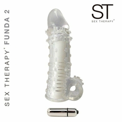 SW054 FUNDA PENEANA FUNDA 2 TRANSPARENTE CON BALITA VIBRADORA