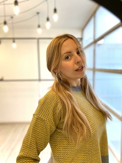 Sweater amarillo y gris - L
