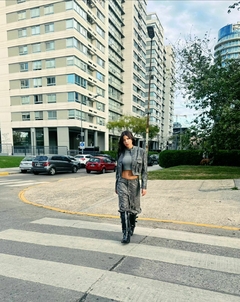 Campera de Cuero con frunce - tienda online