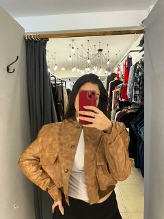Imagen de Campera de Cuero con frunce