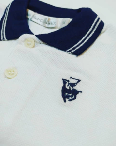 Body Cuello Polo Pique Blanco Cuello Azul - comprar online