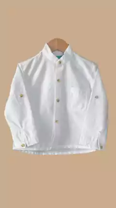 Camisa Francisco Blanco Cuello Mao Mangas Largas