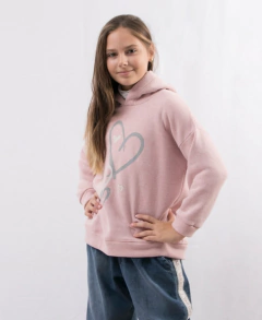 Buzo Over Corazón Rosa - comprar online