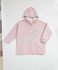 Buzo Over Corazón Rosa