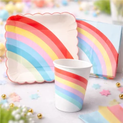 PLATO CUADRADO ARCO IRIS x6 en internet