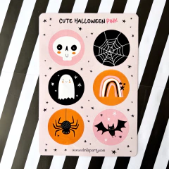STICKERS CUTE HALLOWEEN PINK x4 - Olmil´s Party Planet