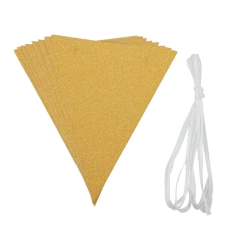 BANDERÍN TRIÁNGULOS DORADO GLITTER - comprar online