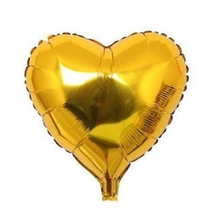 GLOBO CORAZÓN DORADO 23 CM