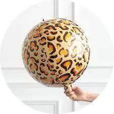 GLOBO ESFERA 4D LEOPARDO 22"