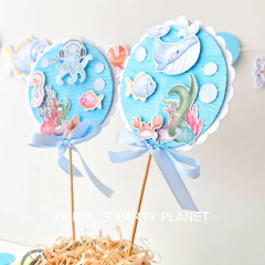 TOPPERS XL FONDO DEL MAR 3D x2 (2 colores)