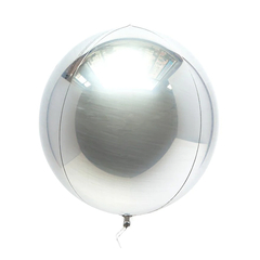 GLOBO ESFERA 4D PLATA 10"
