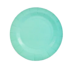 PLATO DE PAPEL AQUA PASTEL x6