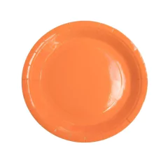 PLATO DE PAPEL NARANJA x6