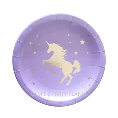 PLATO DE PAPEL UNICORNIO PINK x6 en internet