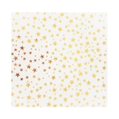 SERVILLETA BLANCA ESTRELLITAS DORADAS x6