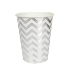 VASO PLATEADO CHEVRON x6