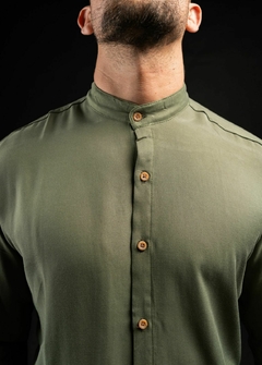 CAMISA CUELLO MAO (Verde) - LISBON COLLECTION