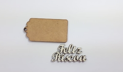 Tag com palavras Feliz Páscoa de MDF recorte a laser 5,5cm - cod 8826 - comprar online