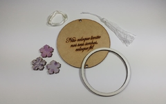Kit com materiais para Pingente de porta ou de carro com frase 10cm - cod 9967