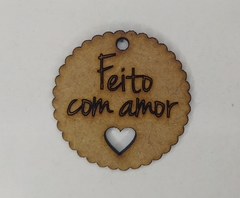 Tag redonda com borda rendada VÁRIAS PALAVRAS de MDF recorte a laser 3.8cm - cod 9097 na internet