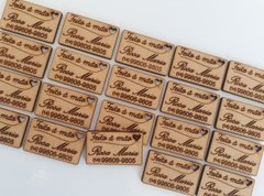 Tag retangular com marca mdf corte a laser personalizada (20 unidades) - cod 8884