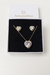 Conjunto coração brilhante banhado a ouro 18k - comprar online