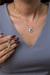 Conjunto cristal azul banhado a ouro 18k