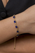 Pulseira cristal safira banhado a ouro 18k