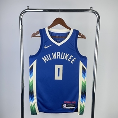 Camisa Milwaukee Bucks Silk - Antetokounmpo 34, Lillard 0