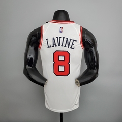 75 ANOS - Camisa Chicago Bulls 2021 Silk - Lavine 8, Jordan 23, DeRozan 11, Rodman 91 - Wide Importados