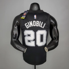 Imagem do Camisa San Antonio Spurs Silk 2021 - Duncan 21, Parker 9, Ginobili 20