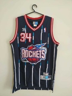 Camisa Houston Rockets Retrô - Olajuwon 34, Drexler 22