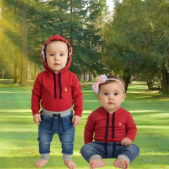 Kit 2 Peças sendo 1 Body Suedine com Capuz e 1 Calça Jeans - 9008 - comprar online