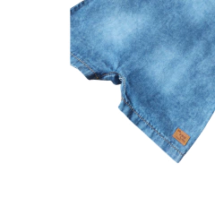 Macacão Jeans Regata Curto Bebê e Infantil kit 3 PÇS Jeans - 3024 - comprar online