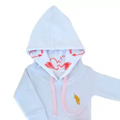 Imagem do Kit 2 Peças Menina Body com Capuz Estampado e Calça Jeans Saruel com detalhes - 9021