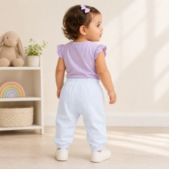 Calça Jeans Bebê Menina com Babado Moda Blogueirinha - 8047