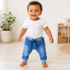 Calça Jeans Bebê e Infantil Menino com Bolsos e Punho - 8036