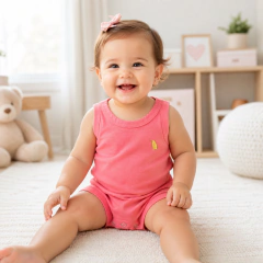 Macacão Romper Curto Bebê Banho de Sol Primavera Verão - 3009 - Patrulha Street - Moda Bebê e Infantil